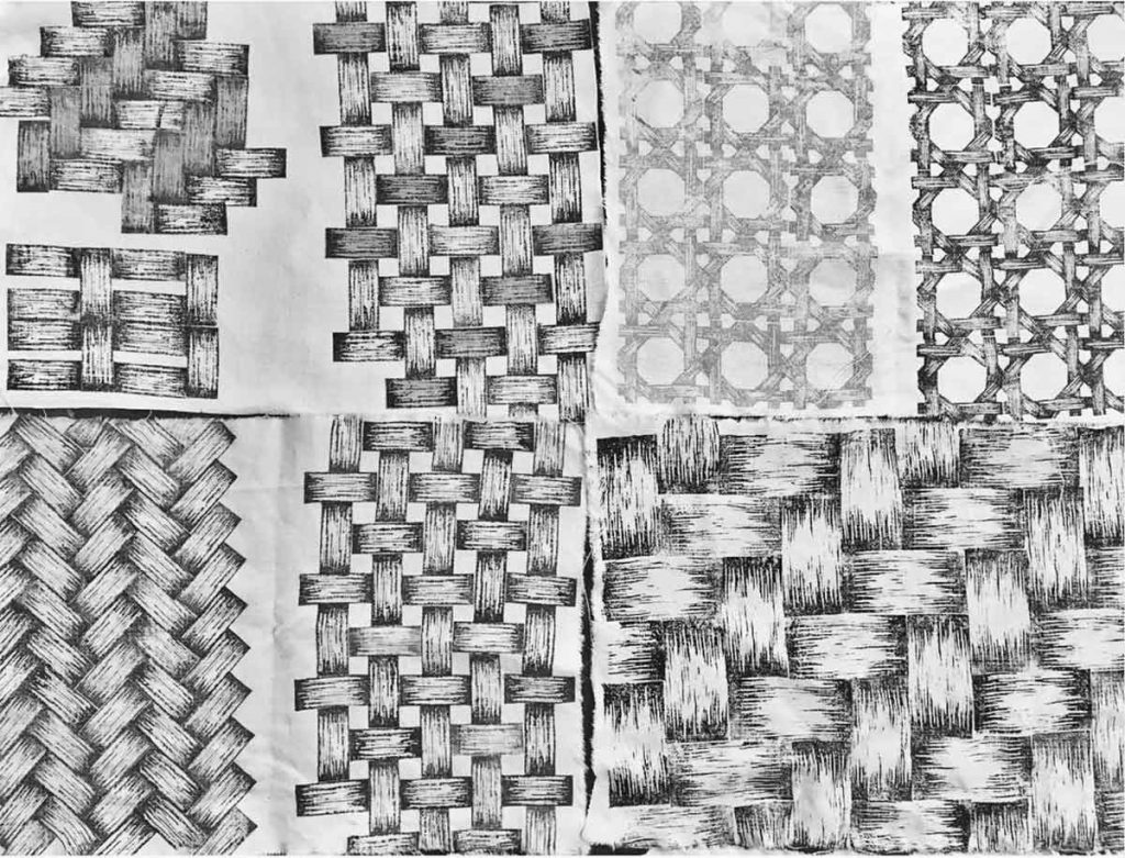 Impression textile block print recherches motifs