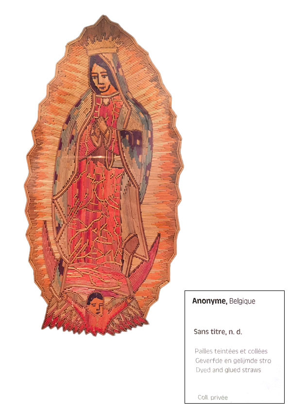 Icône en pailles de millet collées, popotillo